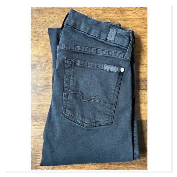 7 FOR ALL MANKIND Black "Kimmy" Straight Leg Jeans - Picture 10 of 12